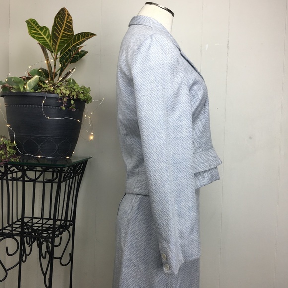 Vintage Blue & White Two Piece Suit - Picture 5 of 7